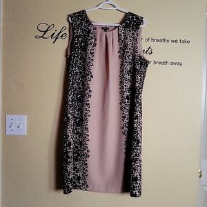 VOIR VOIR beige animal print midi sleeveless dress. Size 16